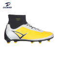 China Lieferant komfortabler Außensohle Training gelb Custom Outdoor High Top Football Schuhe Fußballstiefel im Freien